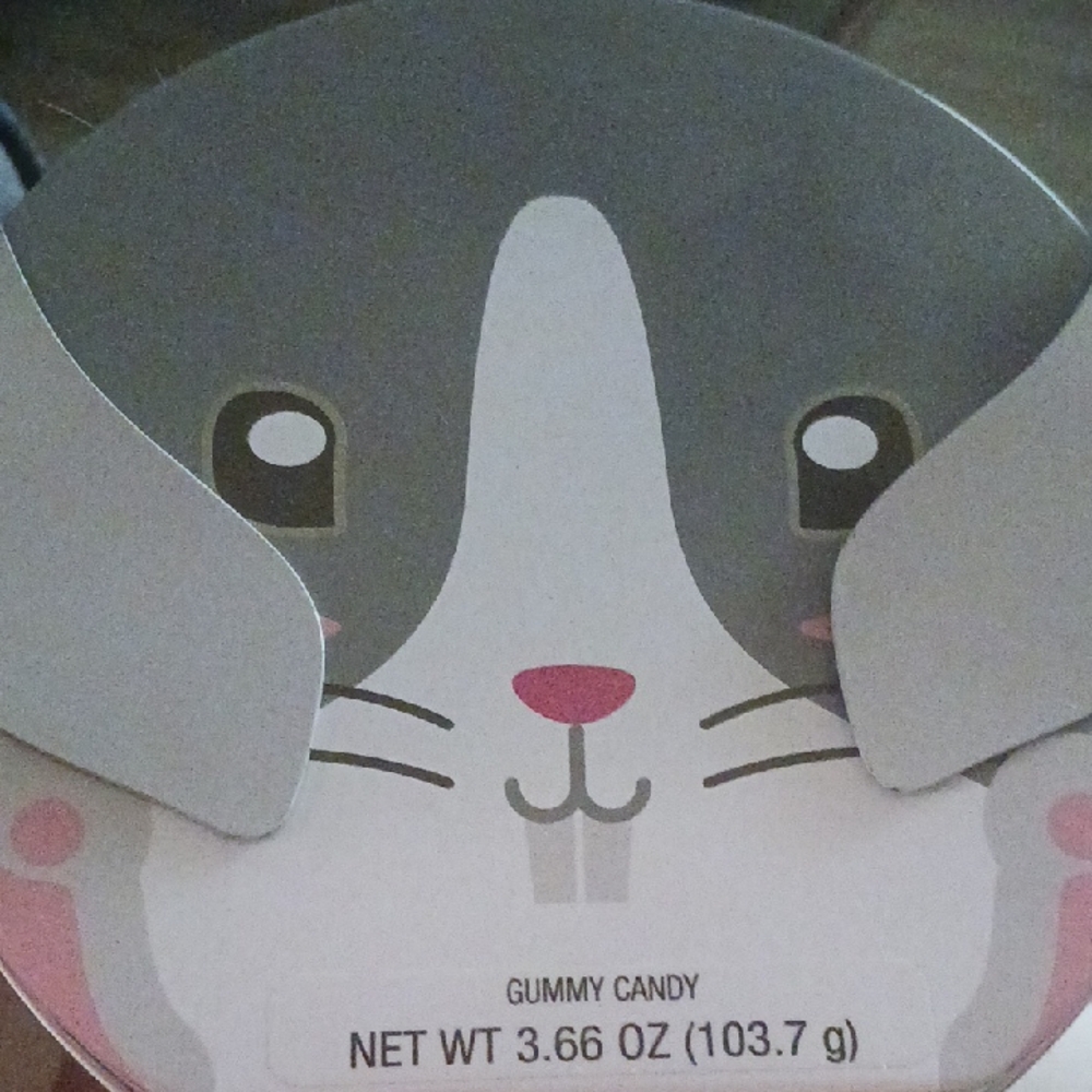 Gray & White Bunny Tin and Yellow Chick Tin